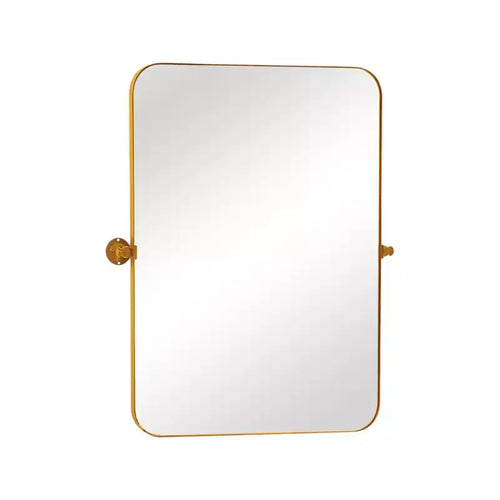 HomeRoots 32 Gold Iron Tilting Framed Accent Mirror