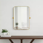 Miroir décoratif inclinable en fer doré de 32 po