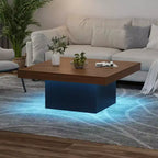 Table basse carrée, tables de salon LED 16 couleurs, tables basses modernes, table à cocktail pour bureau à domicile, appartement, salle de lecture, assemblage facile