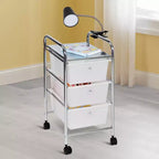 BrylaneHome 3-Drawer Rolling Storage Cart