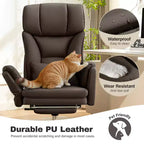 Fauteuil de bureau de direction grand dossier, chaise de bureau en cuir PU grande taille avec hauteur réglable, accoudoirs rembourrés et repose-pieds