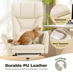 Fauteuil de bureau de direction grand dossier, chaise de bureau en cuir PU grande taille avec hauteur réglable, accoudoirs rembourrés et repose-pieds