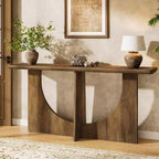 Lantine 71-Inch Long Console Table, Farmhouse Entryway Table with Sturdy Geometric Frame, Sofa Table Behind The Couch for Living Room, Rustic Brown