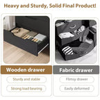 Commode à 8 tiroirs de 140 cm de large, meuble de rangement horizontal indépendant noir pour chambre, salon, couloir et entrée