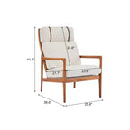 Fauteuil d'appoint moderne du milieu du siècle avec cadre en bois massif et dossier haut, revêtement beige, pour coin lecture