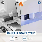 Commode à 6 tiroirs, pour placard, avec lumières LED flottantes et station de charge, armoire de rangement pour chambre à coucher, salon, 120 cm de large