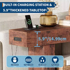 Table d'entrée de ferme de 63 po avec rangement et station de recharge, console étroite à 2 niveaux derrière le canapé, meuble de couloir en bois pour hall d'entrée