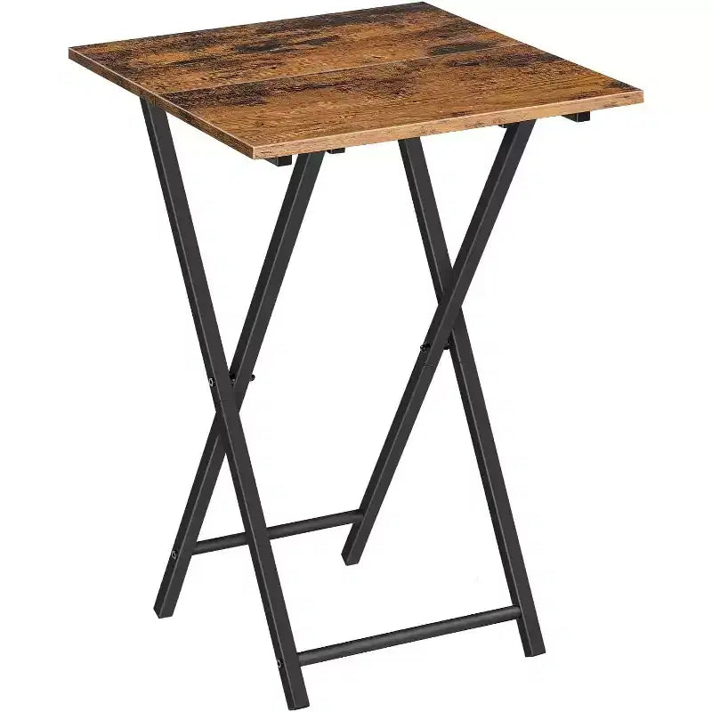 Table de service pliante pour télévision, table d'appoint portable en bois pour canapé, table d'appoint industrielle pour petits espaces – Gain de place, installation et pliage faciles