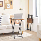 Table de service pliante pour télévision, table d'appoint portable en bois pour canapé, table d'appoint industrielle pour petits espaces – Gain de place, installation et pliage faciles