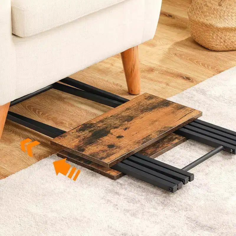 Table de service pliante pour télévision, table d'appoint portable en bois pour canapé, table d'appoint industrielle pour petits espaces – Gain de place, installation et pliage faciles