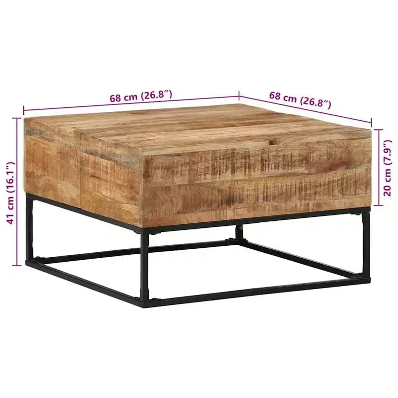 Table basse, Manguier brut, Taille moyenne